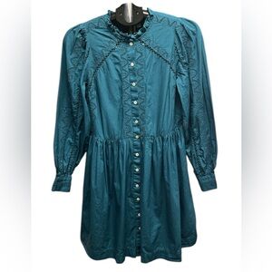 Chic Teal Long Sleeve Dress